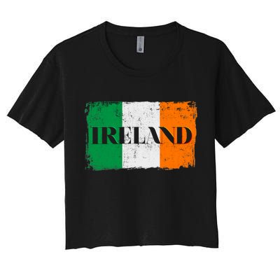 Ireland Grunge Flag Women's Crop Top Tee