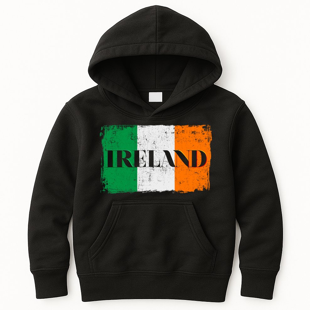 Ireland Grunge Flag Kids Hoodie