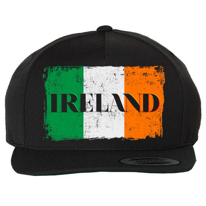 Ireland Grunge Flag Wool Snapback Cap