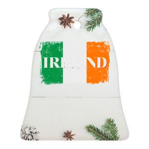 Ireland Grunge Flag Ceramic Bell Ornament