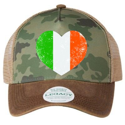 Ireland heart retro flag - St Patricks Day Legacy Tie Dye Trucker Hat