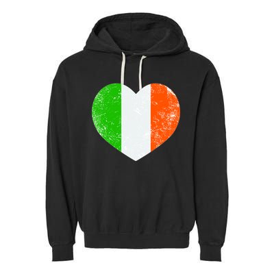 Ireland heart retro flag - St Patricks Day Garment-Dyed Fleece Hoodie