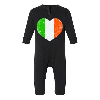 Ireland heart retro flag - St Patricks Day Infant Fleece One Piece