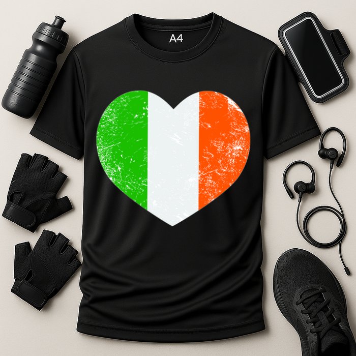 Ireland heart retro flag - St Patricks Day Cooling Performance Crew T-Shirt