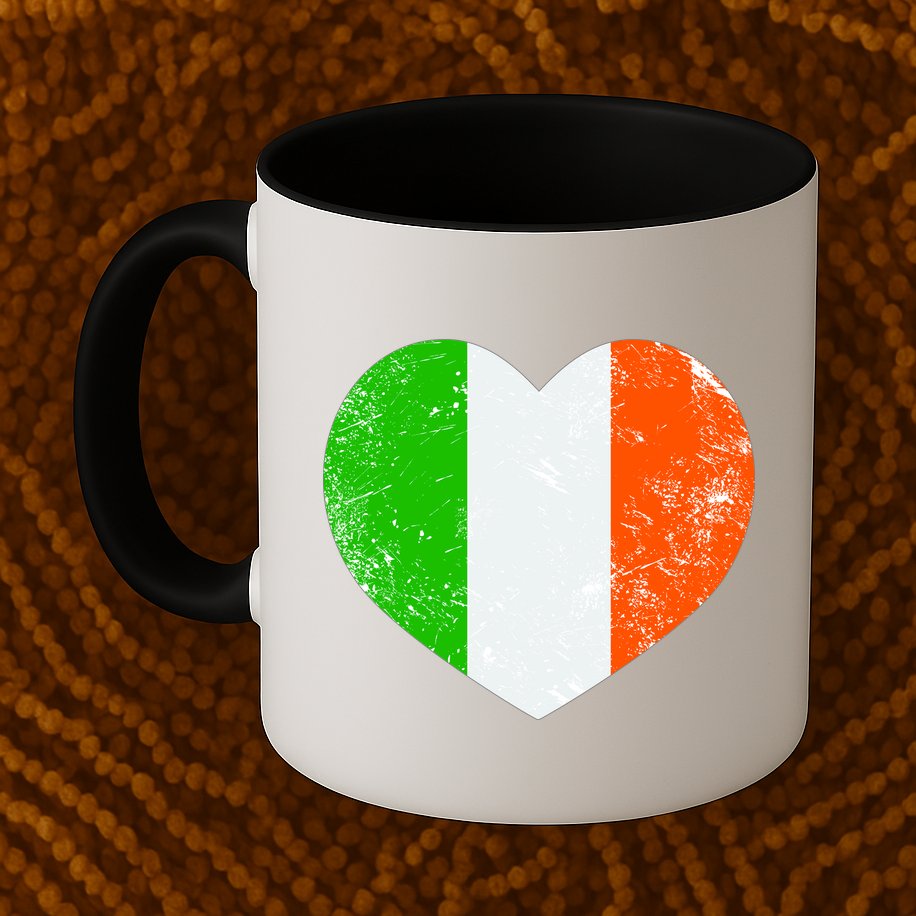 Ireland heart retro flag - St Patricks Day Mug