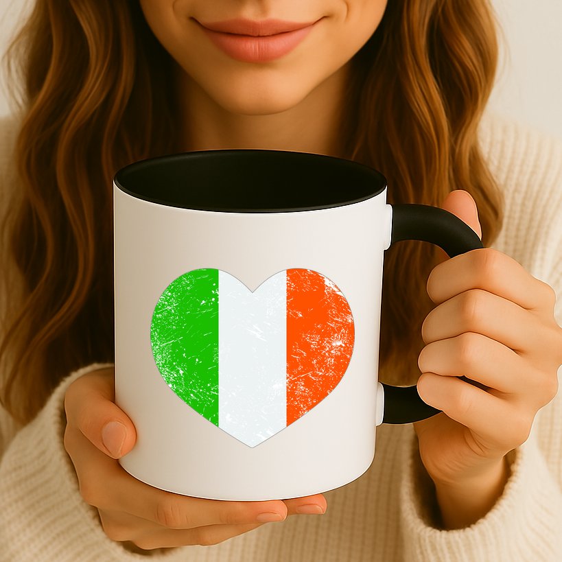 Ireland heart retro flag - St Patricks Day Mug