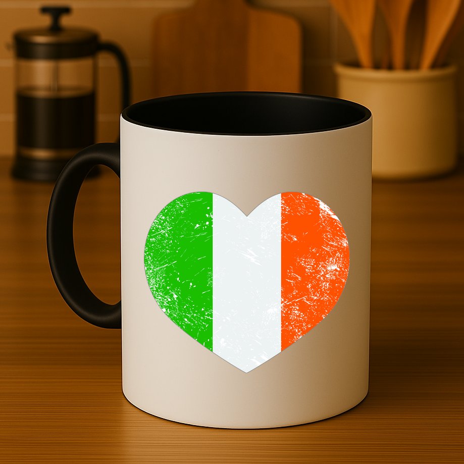 Ireland heart retro flag - St Patricks Day Mug
