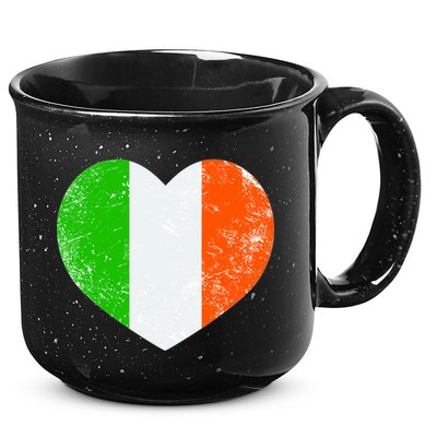 Ireland heart retro flag - St Patricks Day 15oz Campfire Ceramic Mug