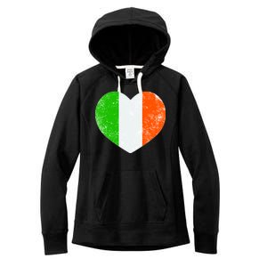 Ireland heart retro flag - St Patricks Day Women's Fleece Hoodie