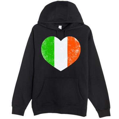 Ireland heart retro flag - St Patricks Day Premium Pullover Hoodie
