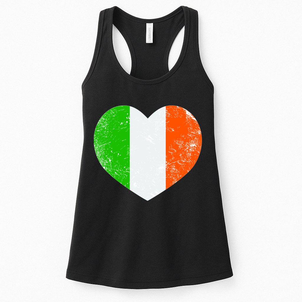 Ireland heart retro flag - St Patricks Day Womens Tank Top
