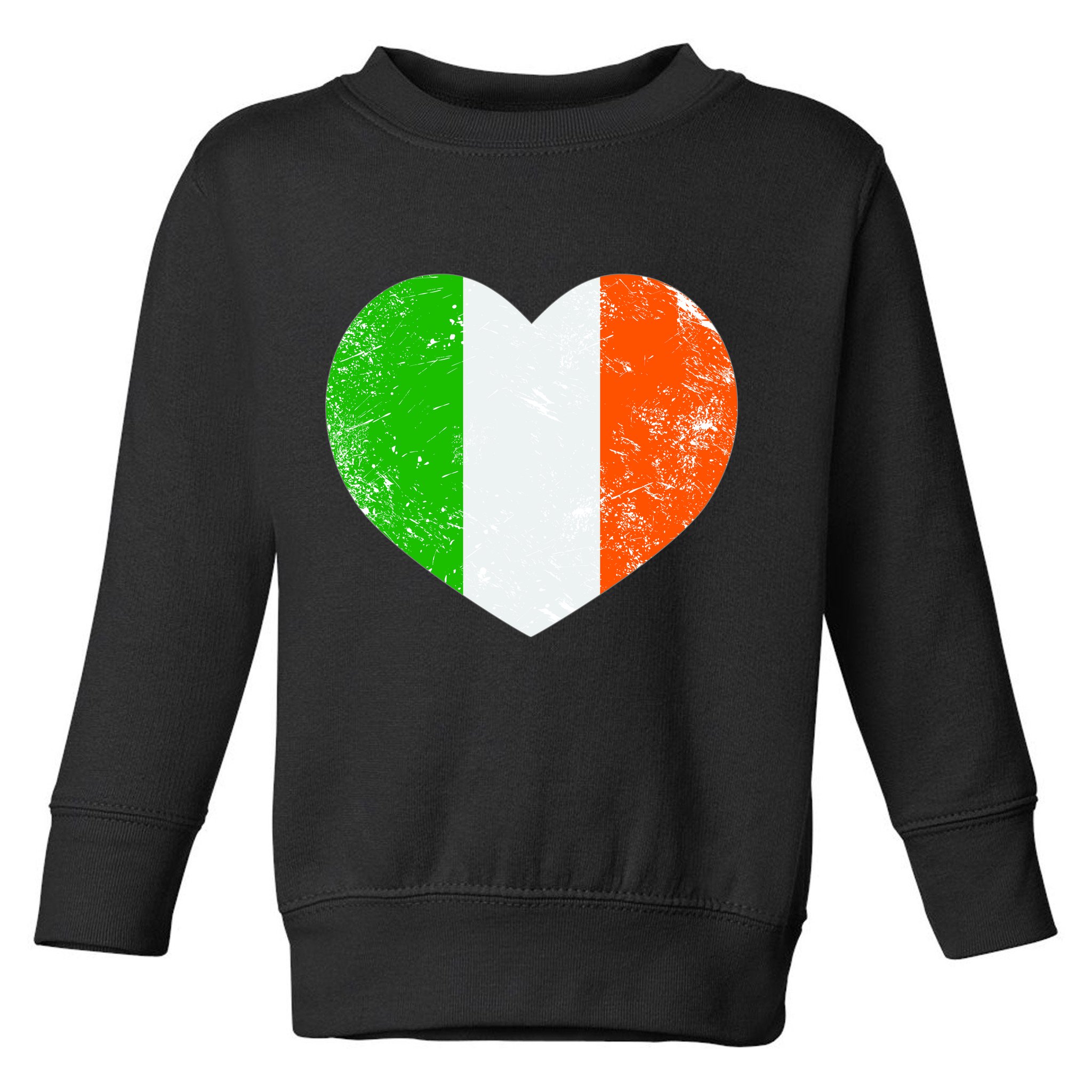 Ireland heart retro flag - St Patricks Day Toddler Sweatshirt
