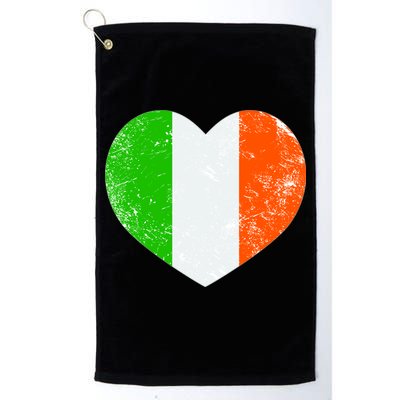 Ireland heart retro flag - St Patricks Day Platinum Collection Golf Towel