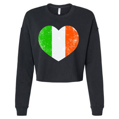Ireland heart retro flag - St Patricks Day Cropped Pullover Crew