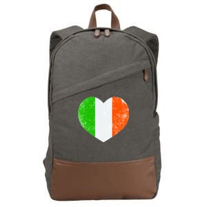 Ireland heart retro flag - St Patricks Day Cotton Canvas Backpack