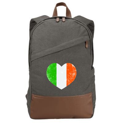 Ireland heart retro flag - St Patricks Day Cotton Canvas Backpack
