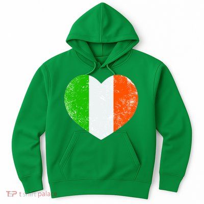 Ireland heart retro flag - St Patricks Day Hoodie