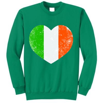 Ireland heart retro flag - St Patricks Day Sweatshirt