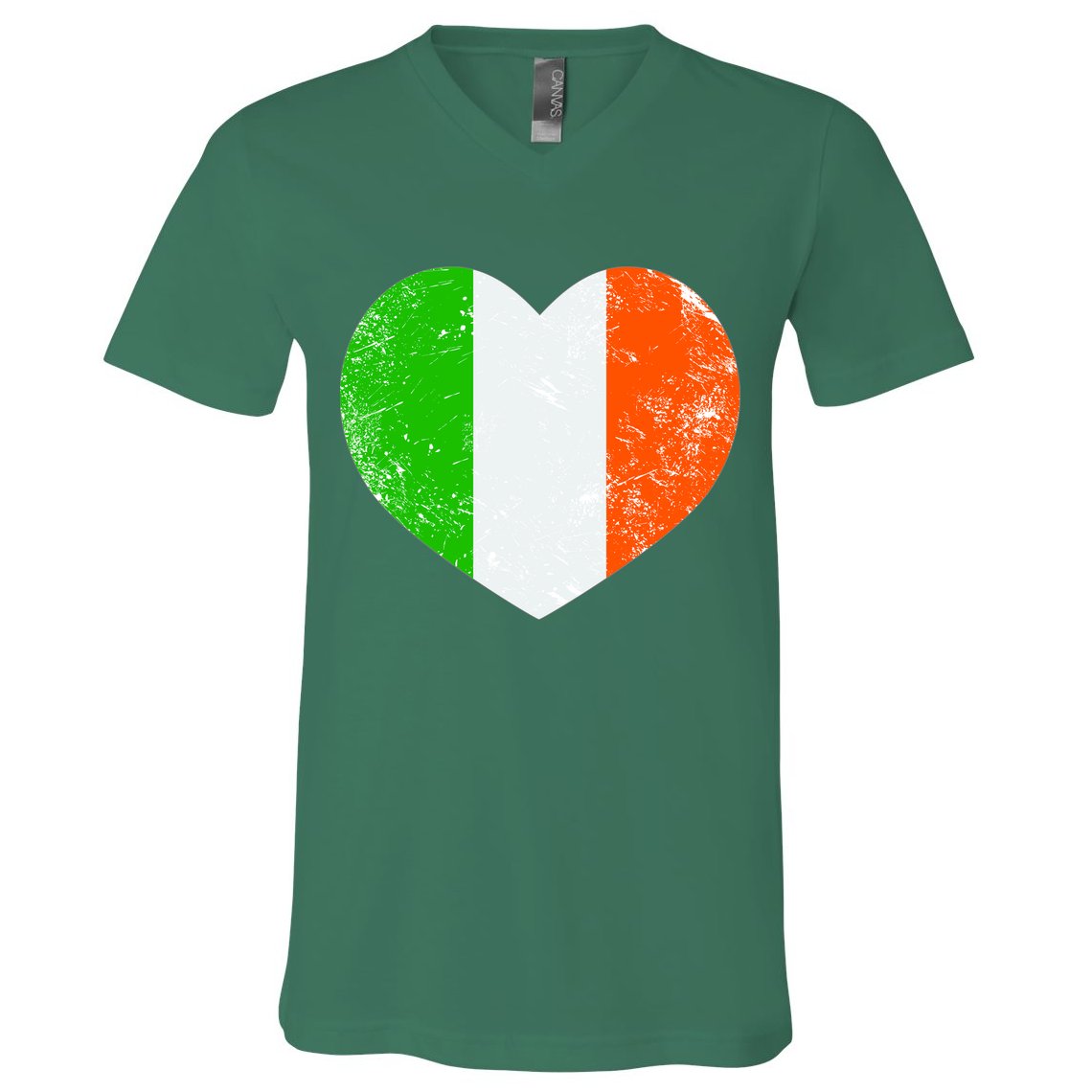 Ireland heart retro flag - St Patricks Day V-Neck T-Shirt
