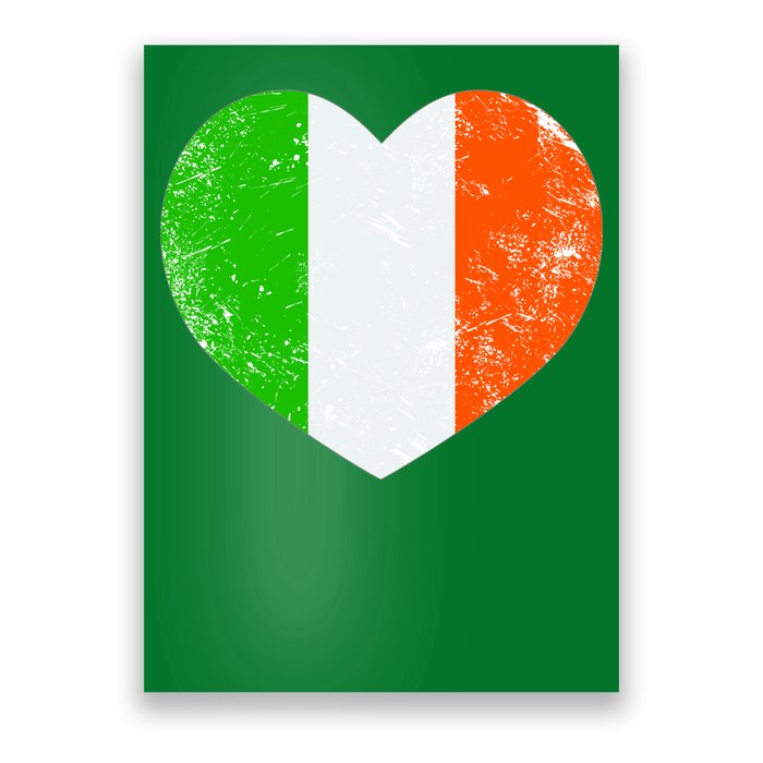 Ireland heart retro flag - St Patricks Day Poster