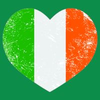 Ireland heart retro flag - St Patricks Day Poster