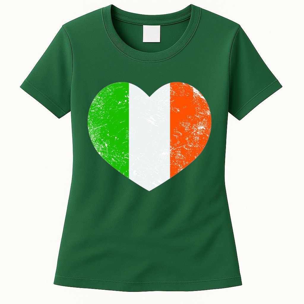 Ireland heart retro flag - St Patricks Day Womens T-Shirt