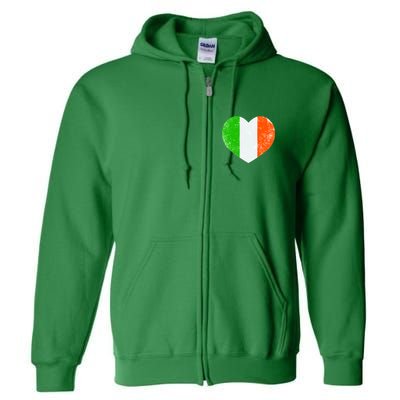 Ireland heart retro flag - St Patricks Day Full Zip Hoodie