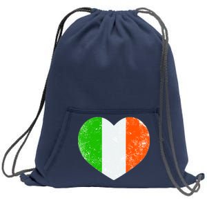 Ireland heart retro flag - St Patricks Day Sweatshirt Cinch Pack Bag