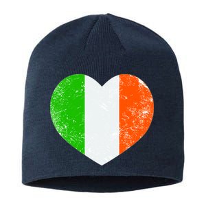 Ireland heart retro flag - St Patricks Day Sustainable Beanie