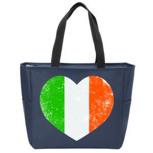 Ireland heart retro flag - St Patricks Day Zip Tote Bag