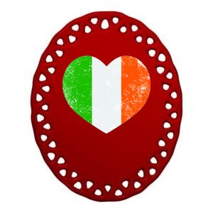 Ireland heart retro flag - St Patricks Day Ceramic Oval Ornament