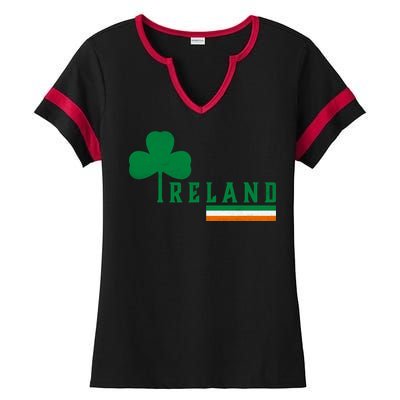 Ireland Irish Clover Ladies Halftime Notch Neck Tee