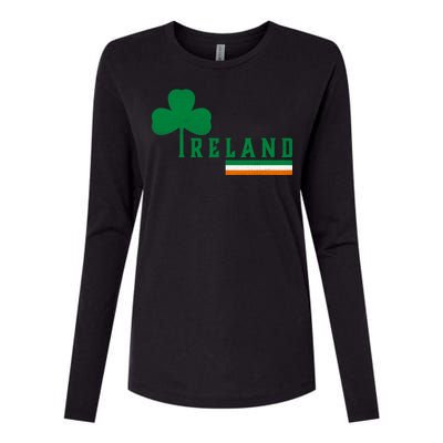 Ireland Irish Clover Womens Cotton Relaxed Long Sleeve T-Shirt