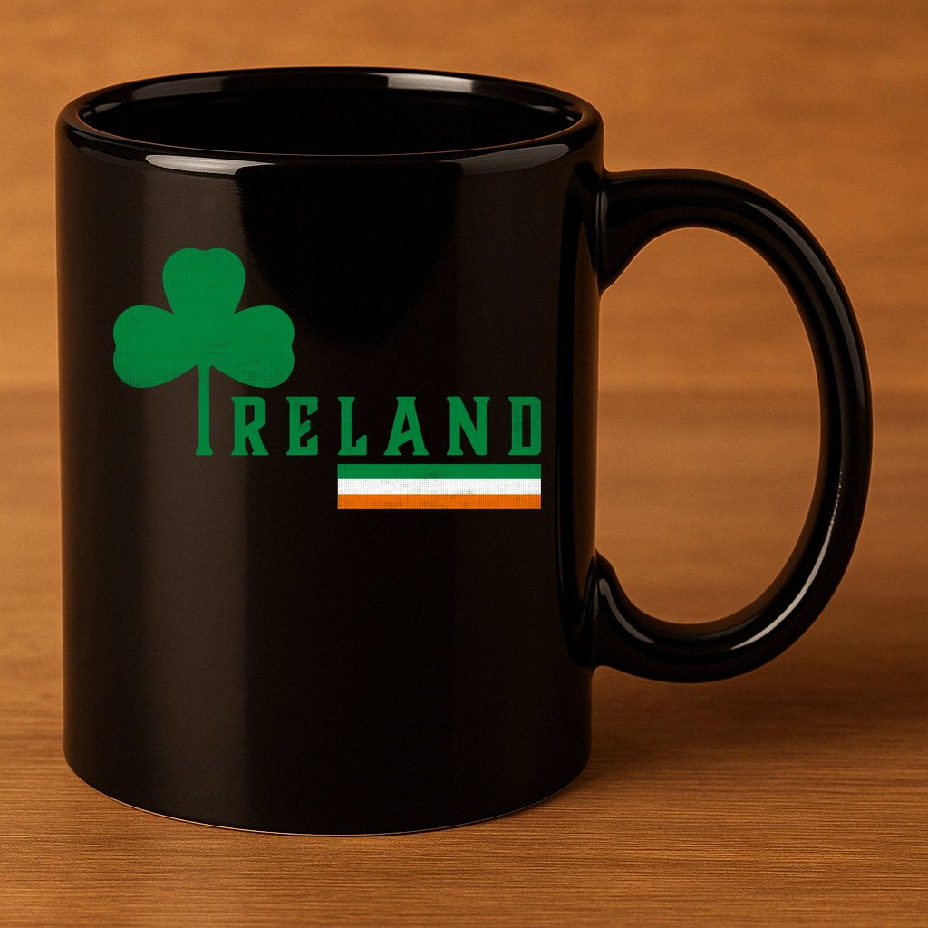 Ireland Irish Clover 11oz C Handle Ceramic Mug