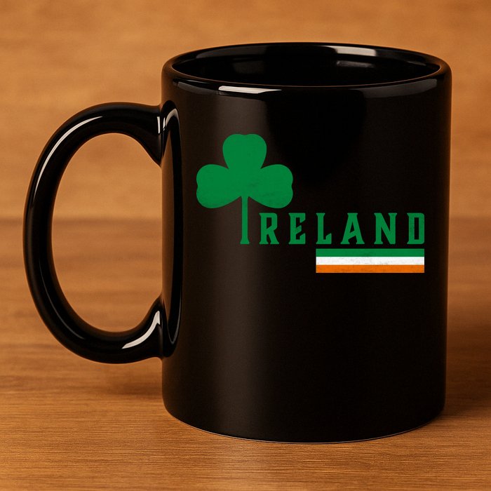 Ireland Irish Clover 11oz C Handle Ceramic Mug