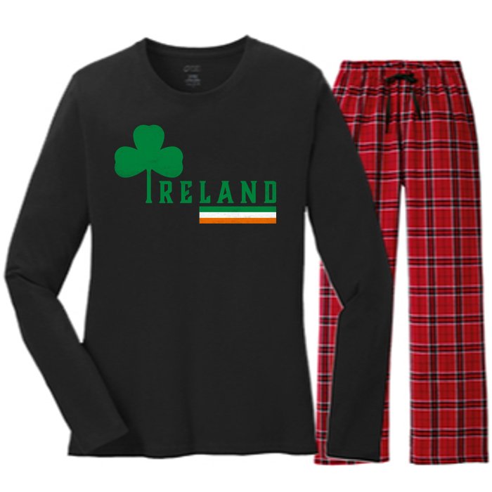 Ireland Irish Clover Women's Long Sleeve Flannel Pajama Set 