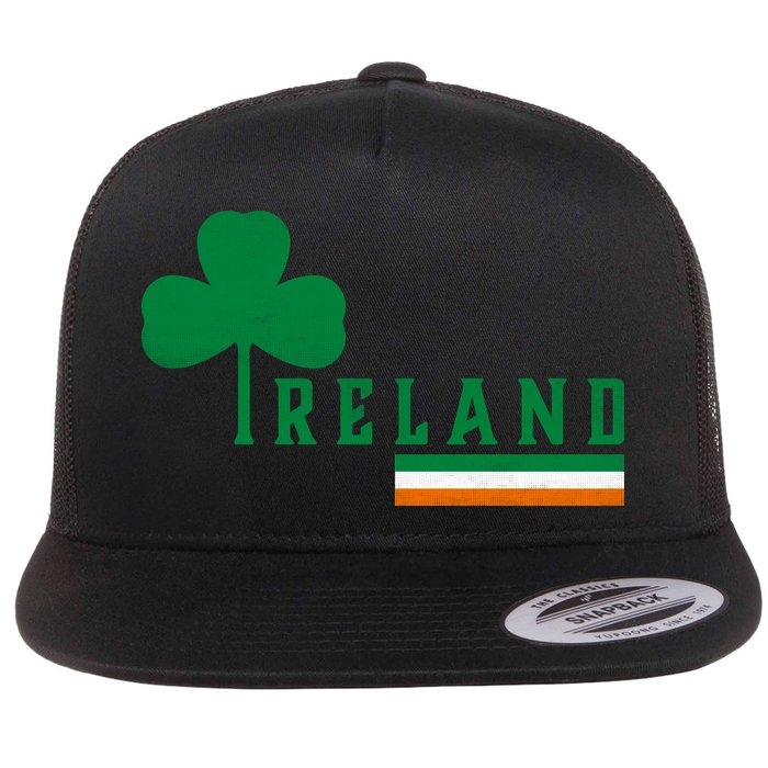 Ireland Irish Clover Flat Bill Trucker Hat