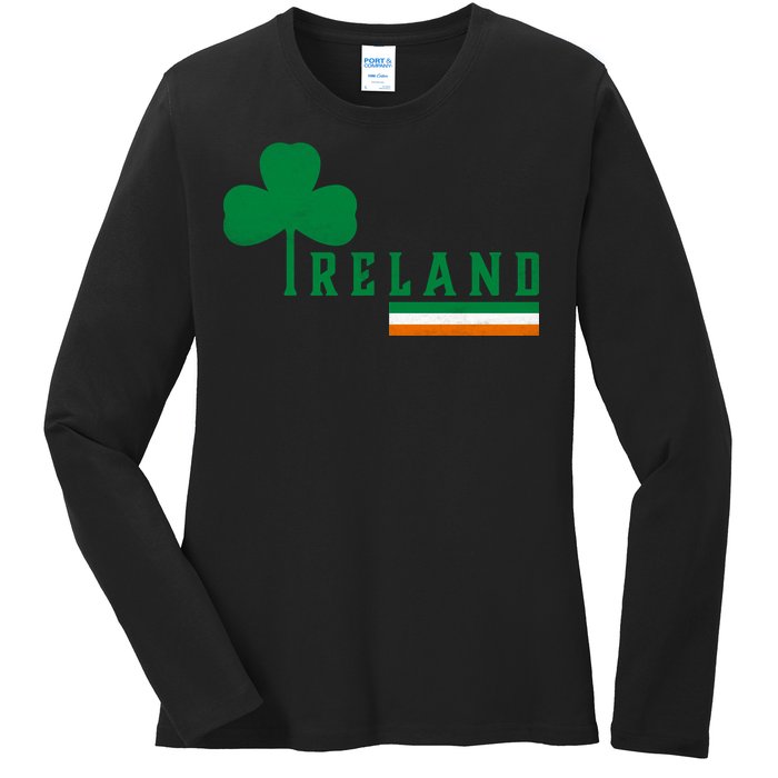 Ireland Irish Clover Ladies Long Sleeve Shirt