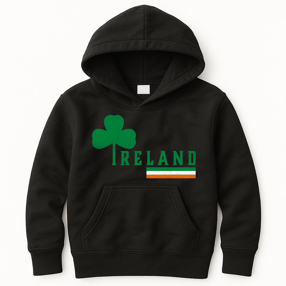 Ireland Irish Clover Kids Hoodie