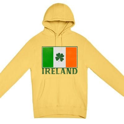 Ireland Shamrock Vintage Flag Premium Pullover Hoodie