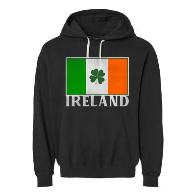 Ireland Shamrock Vintage Flag Garment-Dyed Fleece Hoodie