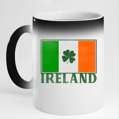 Ireland Shamrock Vintage Flag 11oz Black Color Changing Mug