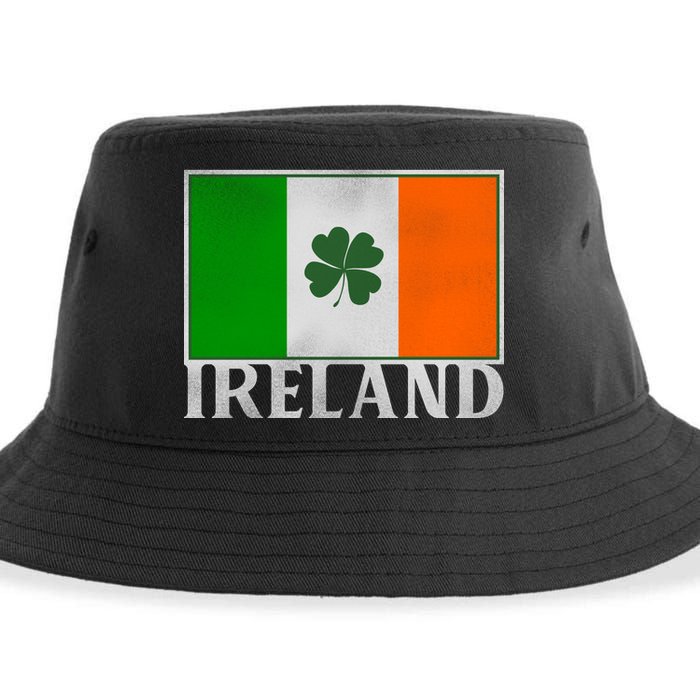 Ireland Shamrock Vintage Flag Sustainable Bucket Hat