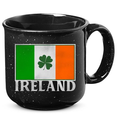 Ireland Shamrock Vintage Flag 15oz Campfire Ceramic Mug