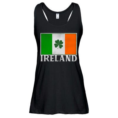 Ireland Shamrock Vintage Flag Ladies Essential Flowy Tank