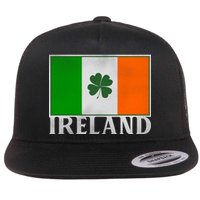 Ireland Shamrock Vintage Flag Flat Bill Trucker Hat