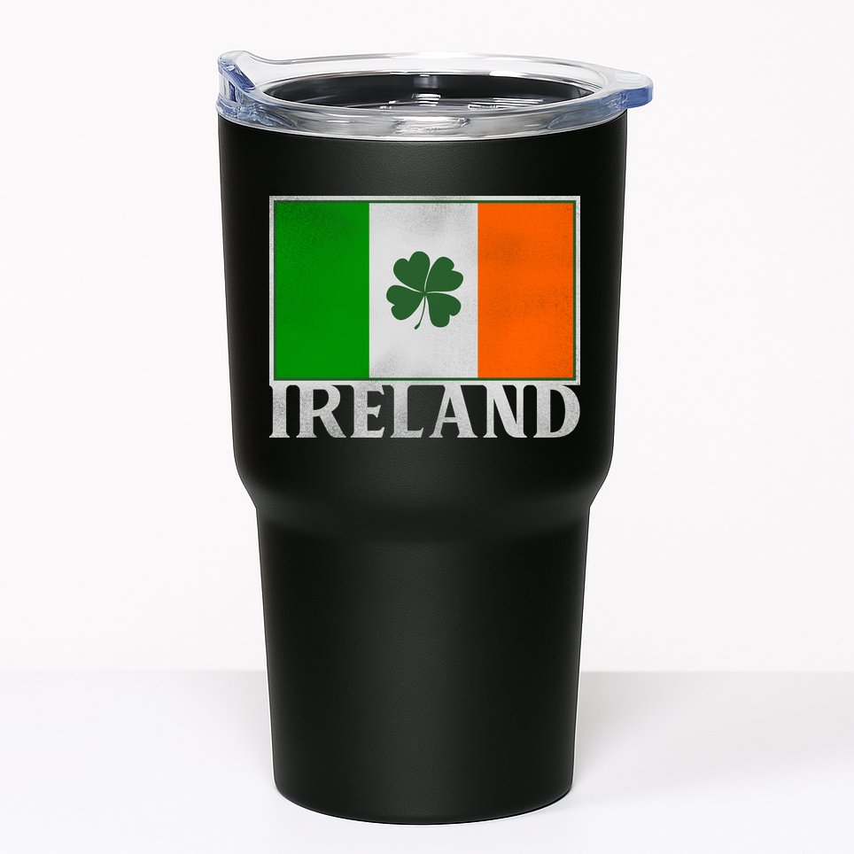 Ireland Shamrock Vintage Flag Tumbler
