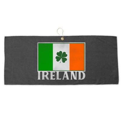 Ireland Shamrock Vintage Flag Large Microfiber Waffle Golf Towel