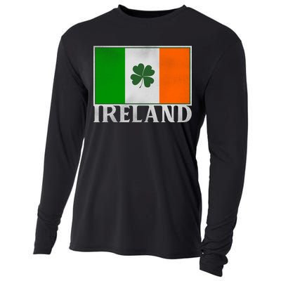 Ireland Shamrock Vintage Flag Cooling Performance Long Sleeve Crew