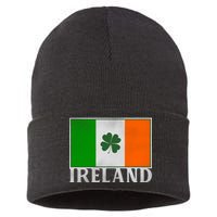 Ireland Shamrock Vintage Flag Sustainable Knit Beanie